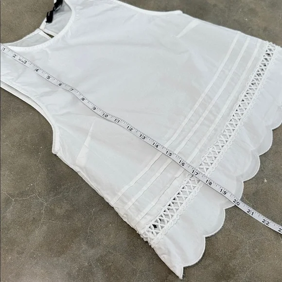 French Connection White Scallop Hem Tank Top - Picture 6 of 8